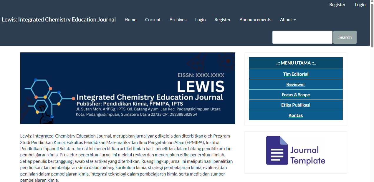Lewis: Integrated  Chemistry Education Journal